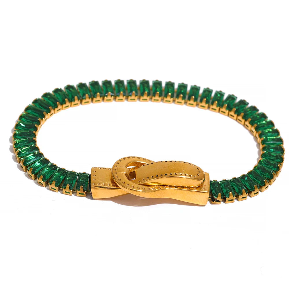 CZ Belt Buckle Bracelet