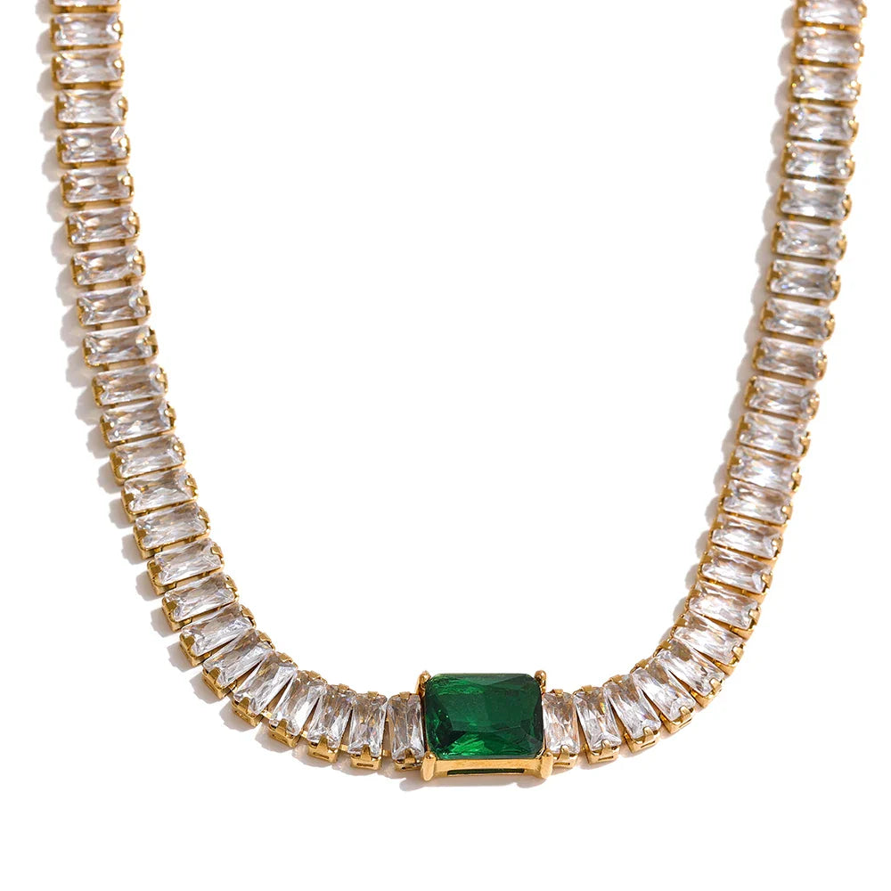 Cubic Zirconia Necklace & Bracelet Set