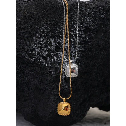 Gold Square Pendant Necklace