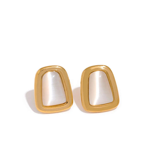 Opal Crystal Square Studs