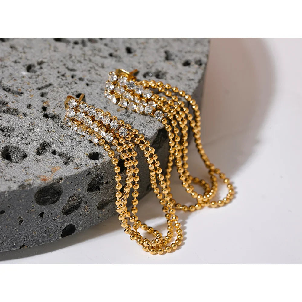 Drop chain earrings