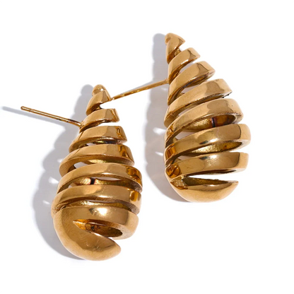 Water Drop Hollow Stud Earrings