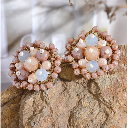 Pink Beaded Earrings