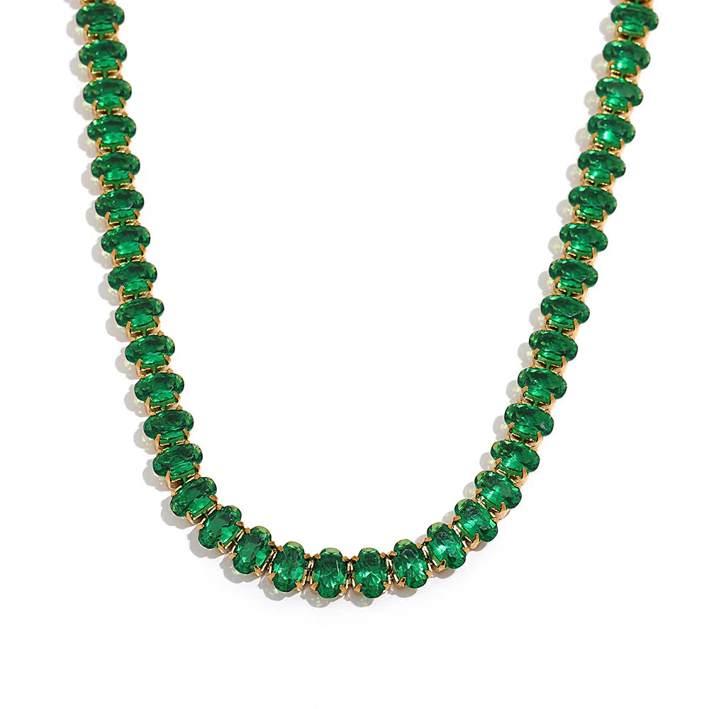 CZ Tennis Necklace Bracelet Set
