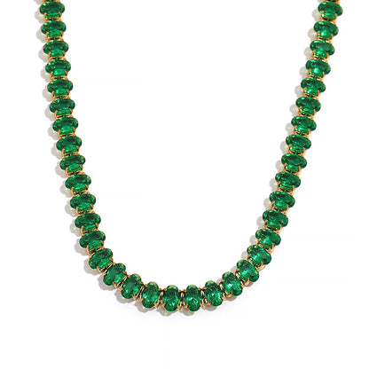 CZ Tennis Necklace Bracelet Set