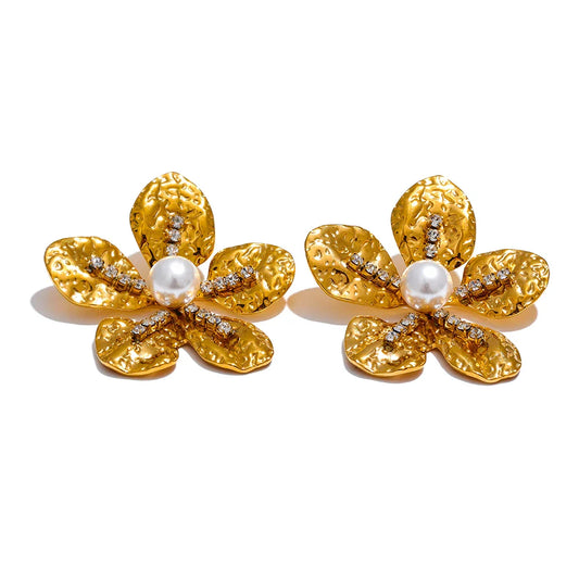 Gold Flower Earrings