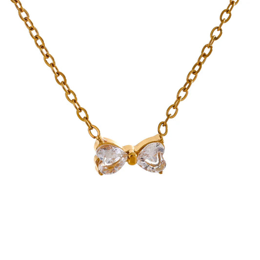 Gold Bow Necklace