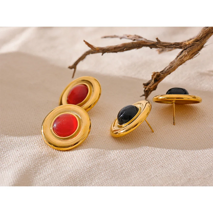 Stone Stud Earrings