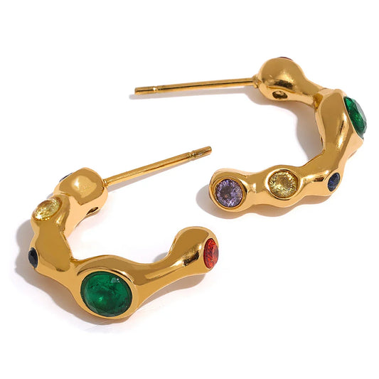 Colorful Cubic Zirconia Earrings