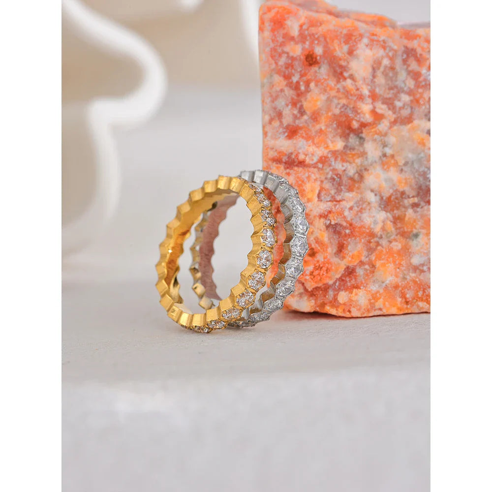 cubic zirconia band rings
