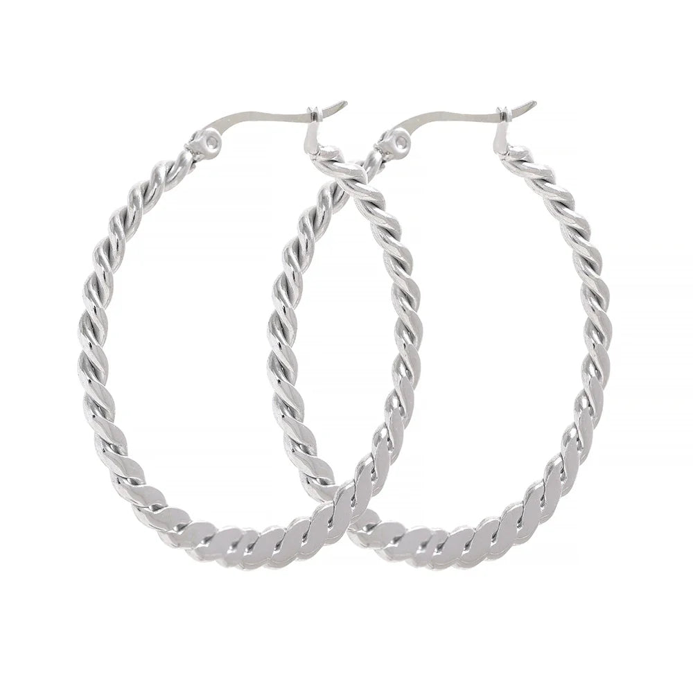 Big Golden Twist Hoop Earrings