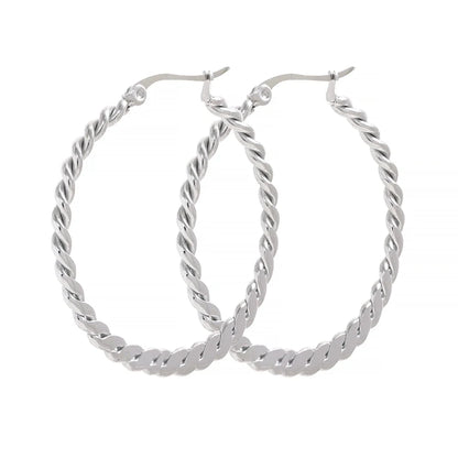 Big Golden Twist Hoop Earrings