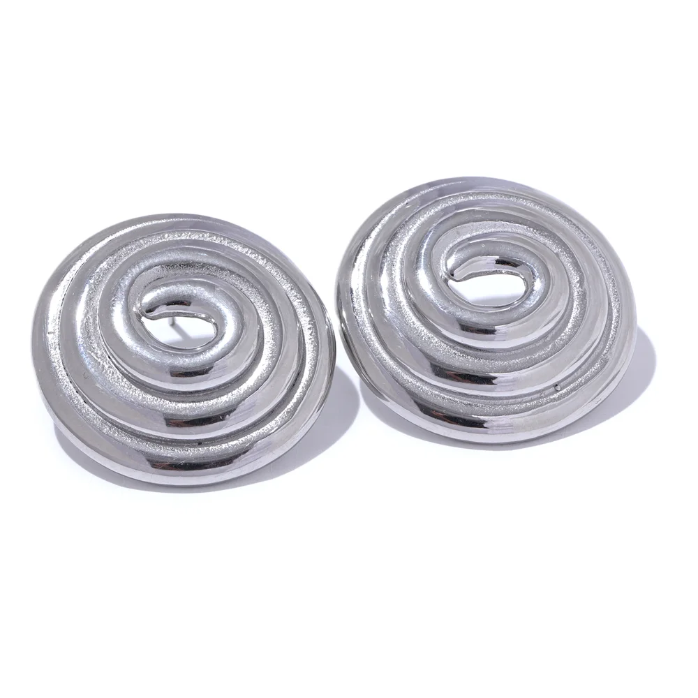 Round Circle Big Stud Earrings