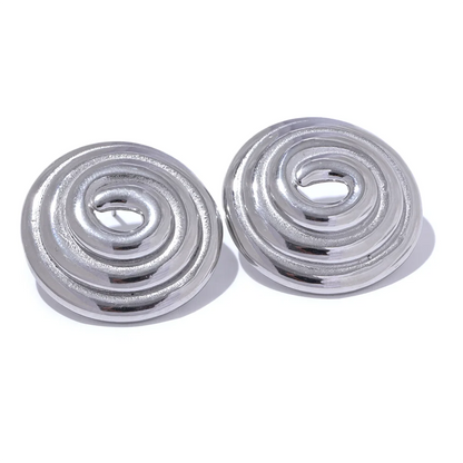 Round Circle Big Stud Earrings