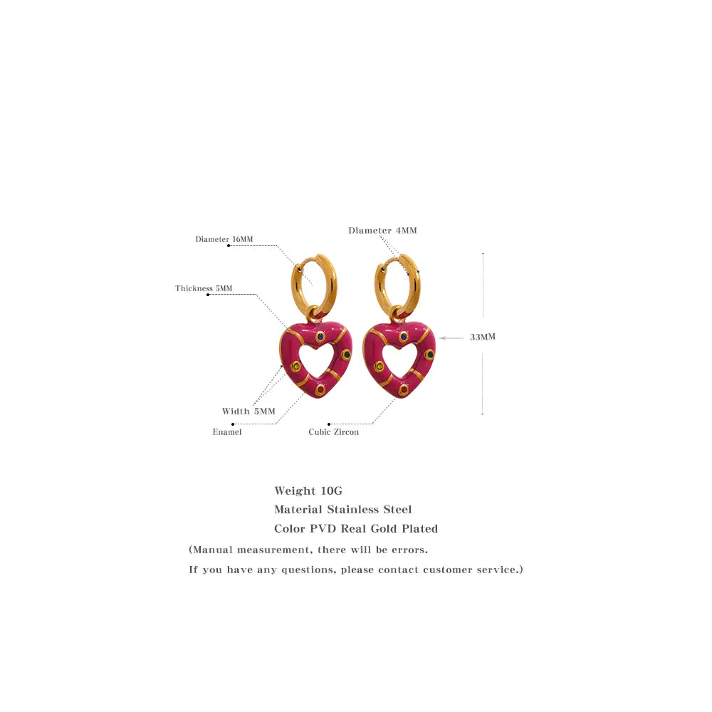 Pink Heart Earrings