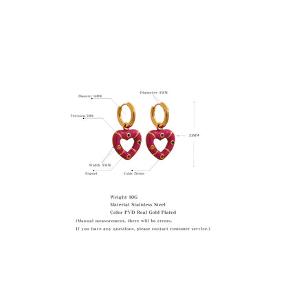 Pink Heart Earrings