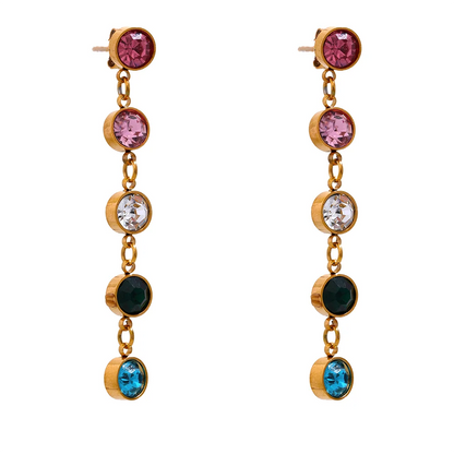 Colorful CZ Drop Earrings