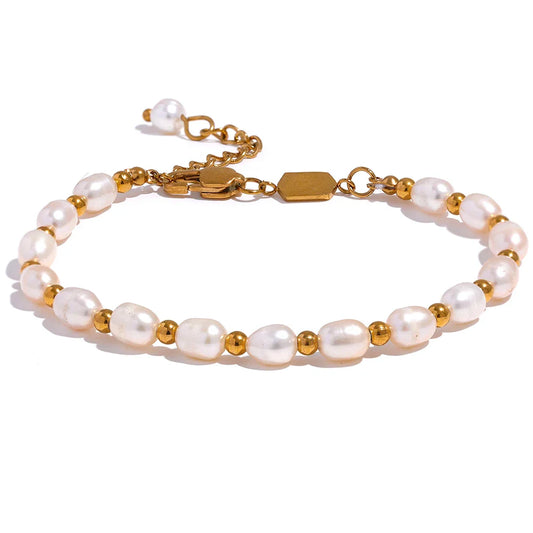 Freshwater Pearl & PVD Charm Bracelet