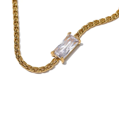 White Green CZ Necklace