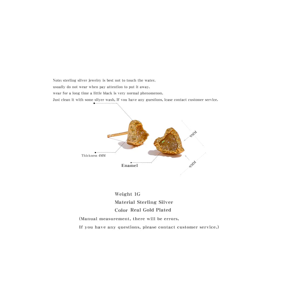 Chic Enamel Heart Studs