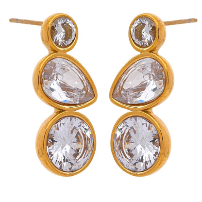 Shiny Zirconia Studded Earrings