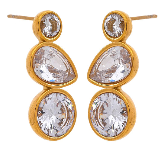 Shiny Zirconia Studded Earrings