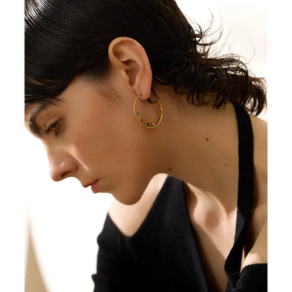Cubic zirconia hoop earrings