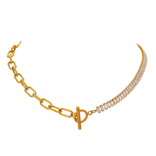 Square Cubic Zirconia Tennis Necklace