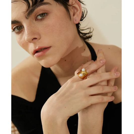 Gold and Pearl Ring