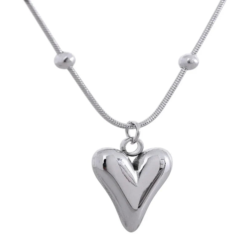 Heart Pendant Choker Necklace