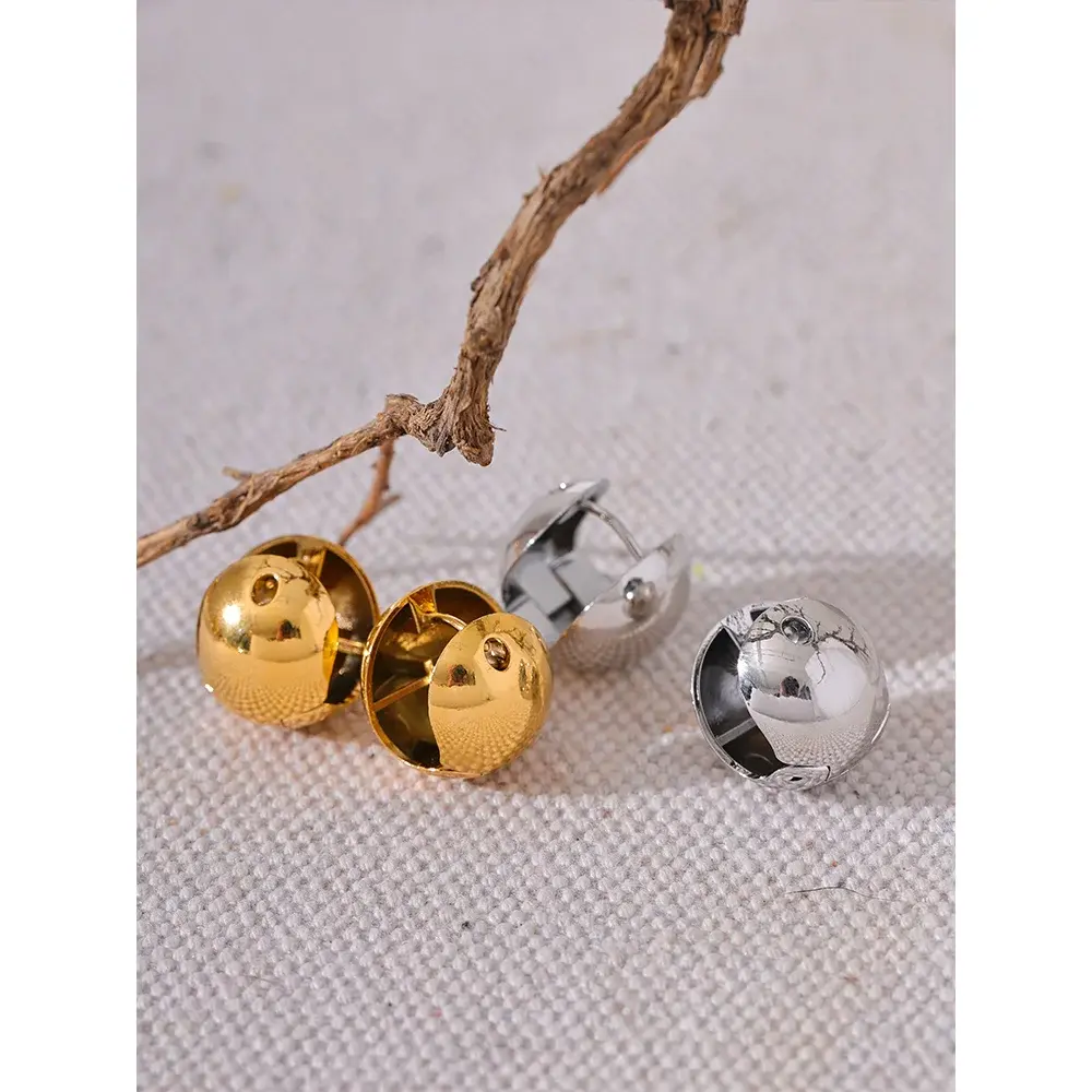 Round Hollow Hoop Earrings