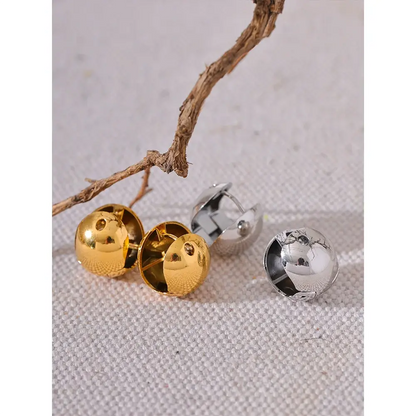 Round Hollow Hoop Earrings