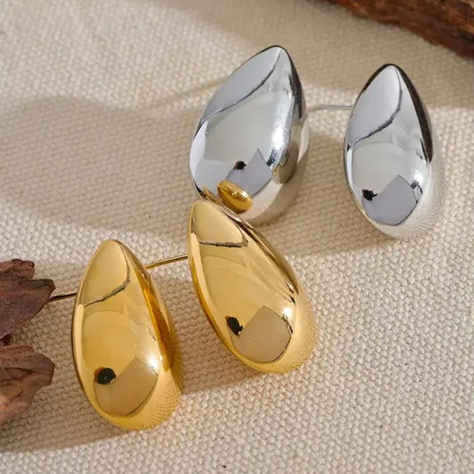 Water Drop Hollow Stud Earrings