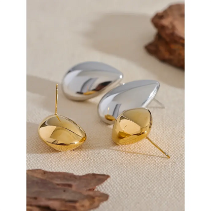 Water Drop Hollow Stud Earrings
