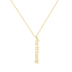 Custom/Personalized Mini Vertical Charm Nameplate Necklace